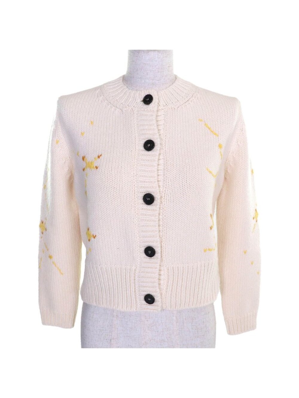Dior Wool Cashmere Pixel Zodiac Leo Cardigan 38